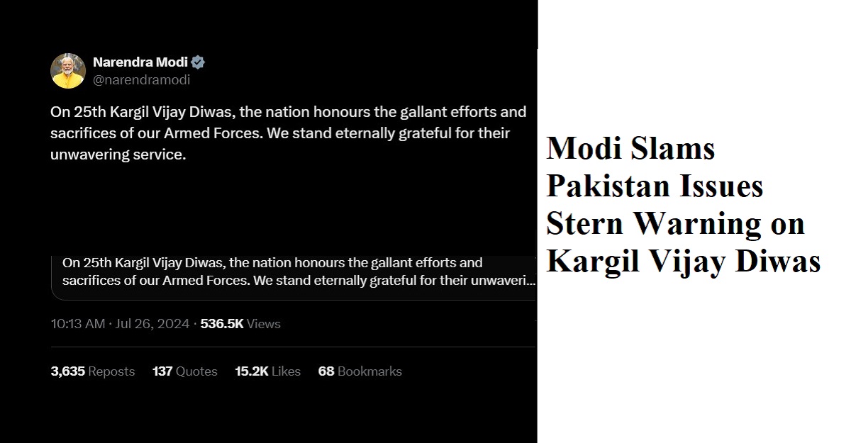 Modi Slams Pakistan Issues Stern Warning on Kargil Vijay Diwas