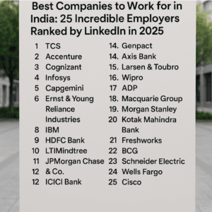 Best Company to Work for in India: 25 Incredible Employers Ranked by LinkedIn in 2025 1 Best Company to Work for in India: 25 Incredible Employers Ranked by LinkedIn in 2025
