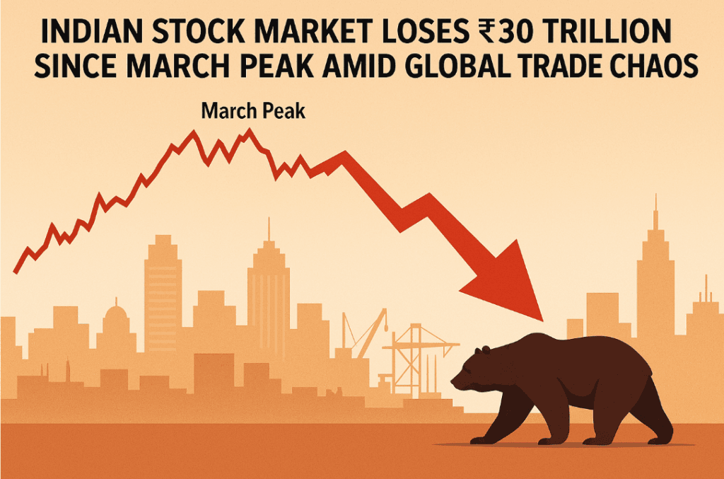 Indian Stock Market Loses ₹30 Trillion Since March Peak Amid Global Trade Chaos