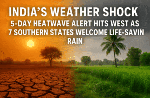 India's Weather Shock: 5-Day Heatwave Alert Hits West as 7 Southern States Welcome Life-Saving Rain