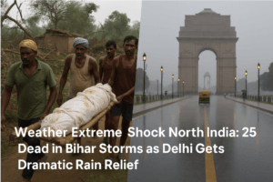 Weather Extremes Shock North India: 25 Dead in Bihar Storms as Delhi Gets Dramatic Rain Relief