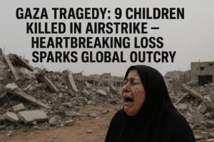 Gaza Tragedy: 9 Children Killed in Airstrike – Heartbreaking Loss Sparks Global Outcry