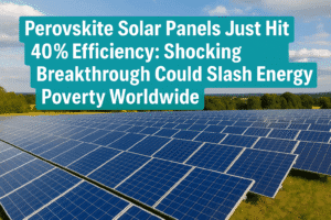 Perovskite Solar Panels Just Hit 40% Efficiency: Shocking Breakthrough Could Slash Energy Poverty Worldwide