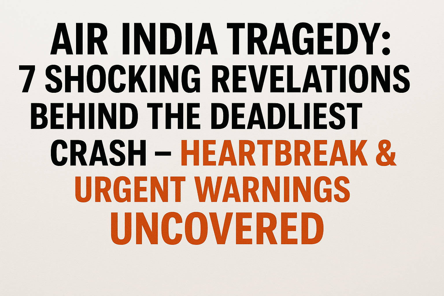 Air India Tragedy: 7 Shocking Revelations Behind The Deadliest Crash ...