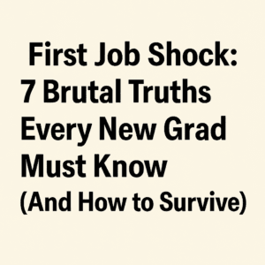First Job Shock: 7 Brutal Truths Every New Grad Must Know (And How to Survive) 1 First Job Shock: 7 Brutal Truths Every New Grad Must Know (And How to Survive)