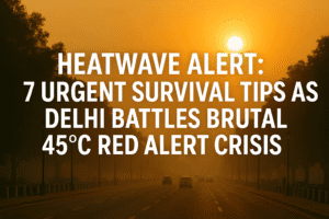 Heatwave Alert: 7 Urgent Survival Tips as Delhi Battles Brutal 45°C Red Alert Crisis