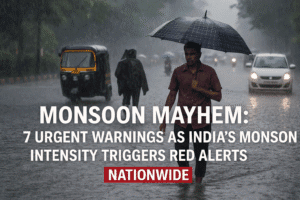 Monsoon Mayhem: 7 Urgent Warnings as India’s Monsoon Intensity Triggers Red Alerts Nationwide 1 Monsoon Mayhem: 7 Urgent Warnings as India’s Monsoon Intensity Triggers Red Alerts Nationwide