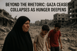 Beyond the Rhetoric: Gaza Ceasefire Collapses as Hunger Deepens