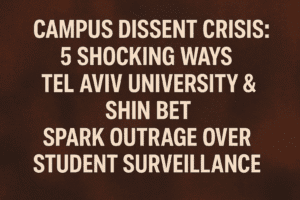 Campus Dissent Crisis: 5 Shocking Ways Tel Aviv University & Shin Bet Spark Outrage Over Student Surveillance