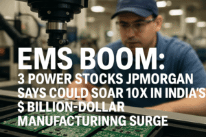 EMS Boom: 3 Power Stocks JPMorgan Says Could Soar 10X in India's $ Billion-Dollar Manufacturing Surge 1 EMS Boom: 3 Power Stocks JPMorgan Says Could Soar 10X in India's $ Billion-Dollar Manufacturing Surge