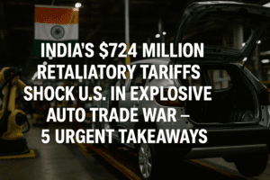 India's $724 Million Retaliatory Tariffs Shock U.S. in Explosive Auto Trade War – 5 Urgent Takeaways