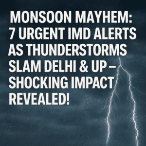 Monsoon Mayhem: 7 Urgent IMD Alerts as Thunderstorms Slam Delhi & UP – Shocking Impact Revealed!