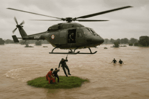 Against the Raging Current: A Glimpse into India's Daring Aerial Rescues 