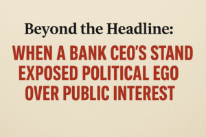 Beyond the Headline: When a Bank CEO's Stand Exposed Political Ego Over Public Interest