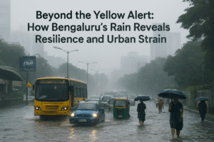 Beyond the Yellow Alert: How Bengaluru's Rain Reveals Resilience and Urban Strain 1 Beyond the Yellow Alert: How Bengaluru's Rain Reveals Resilience and Urban Strain