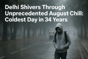 Delhi Shivers Through Unprecedented August Chill: Coldest Day in 34 Years 