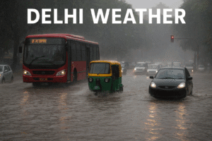 Delhi Weather: Capital Gripped by Chaos as Torrential Rain Inundates Streets 