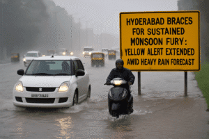 Hyderabad Braces for Sustained Monsoon Fury: Yellow Alert Extended Amid Heavy Rain Forecast