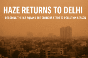 Haze Returns to Delhi: Decoding the 169 AQI and the Ominous Start to Pollution Season 1 Haze Returns to Delhi: Decoding the 169 AQI and the Ominous Start to Pollution Season