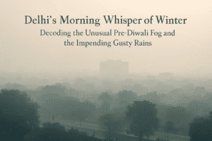 Delhi’s Morning Whisper of Winter: Decoding the Unusual Pre-Diwali Fog and the Impending Gusty Rains