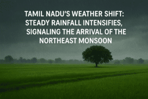 Tamil Nadu's Weather Shift: Steady Rainfall Intensifies, Signaling the Arrival of the Northeast Monsoon 
