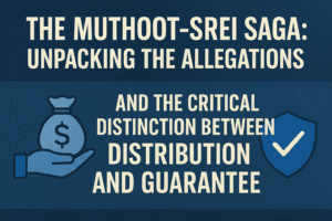 The Muthoot-Srei Saga: Unpacking the Allegations and the Critical Distinction Between Distribution and Guarantee 1 The Muthoot-Srei Saga: Unpacking the Allegations and the Critical Distinction Between Distribution and Guarantee