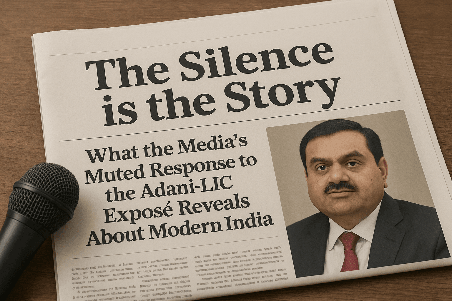 The Silence is the Story: What the Media’s Muted Response to the Adani-LIC Exposé Reveals About Modern India 