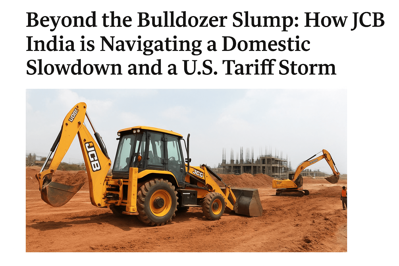 Beyond the Bulldozer Slump: How JCB India is Navigating a Domestic Slowdown and a U.S. Tariff Storm 
