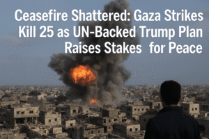 Ceasefire Shattered: Gaza Strikes Kill 25 as UN-Backed Trump Plan Raises Stakes for Peace 