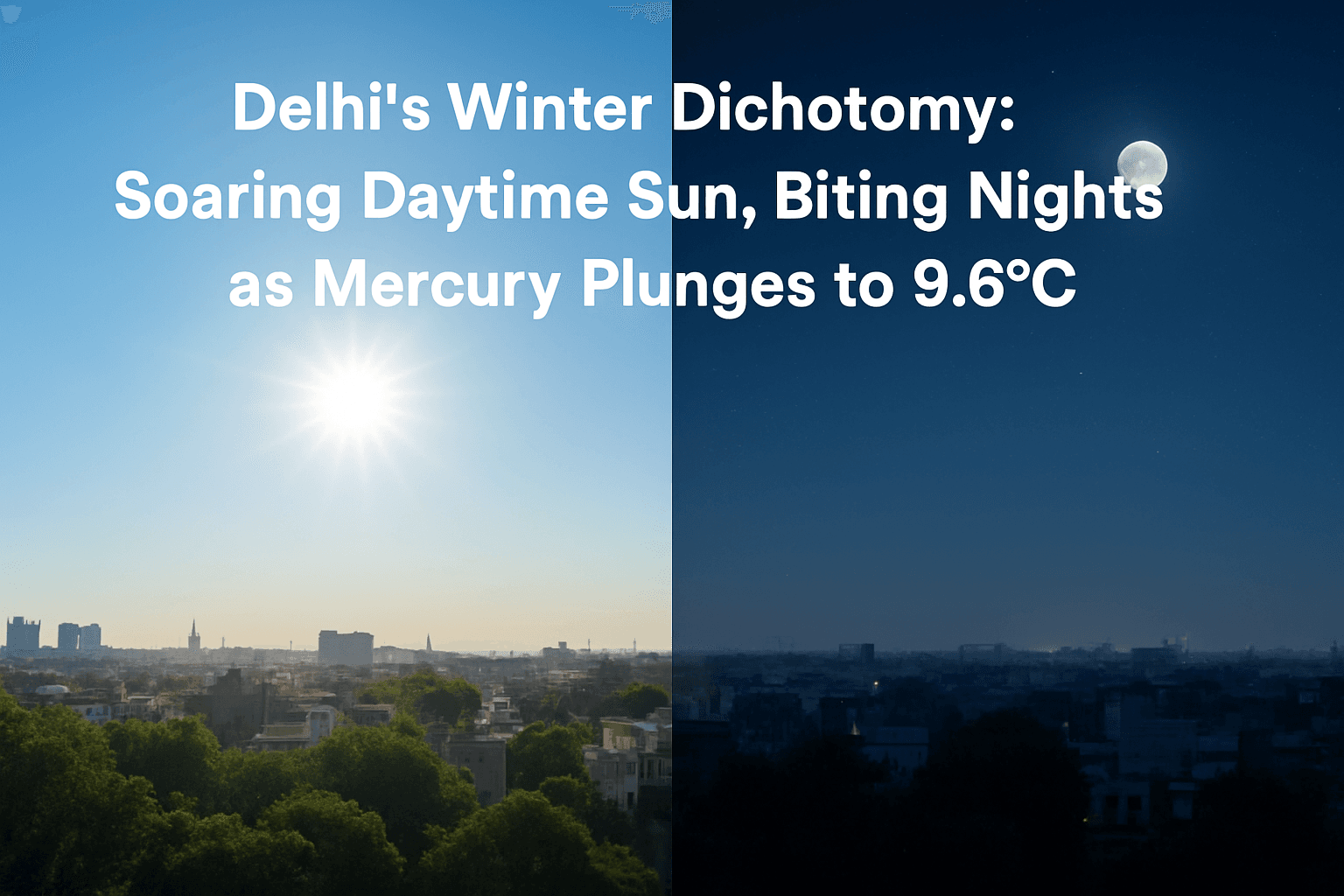 Delhi's Winter Dichotomy: Soaring Daytime Sun, Biting Nights as Mercury Plunges to 9.6°C 