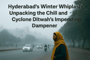 Hyderabad's Winter Whiplash: Unpacking the Chill and Cyclone Ditwah's Impending Dampener 1 Hyderabad's Winter Whiplash: Unpacking the Chill and Cyclone Ditwah's Impending Dampener