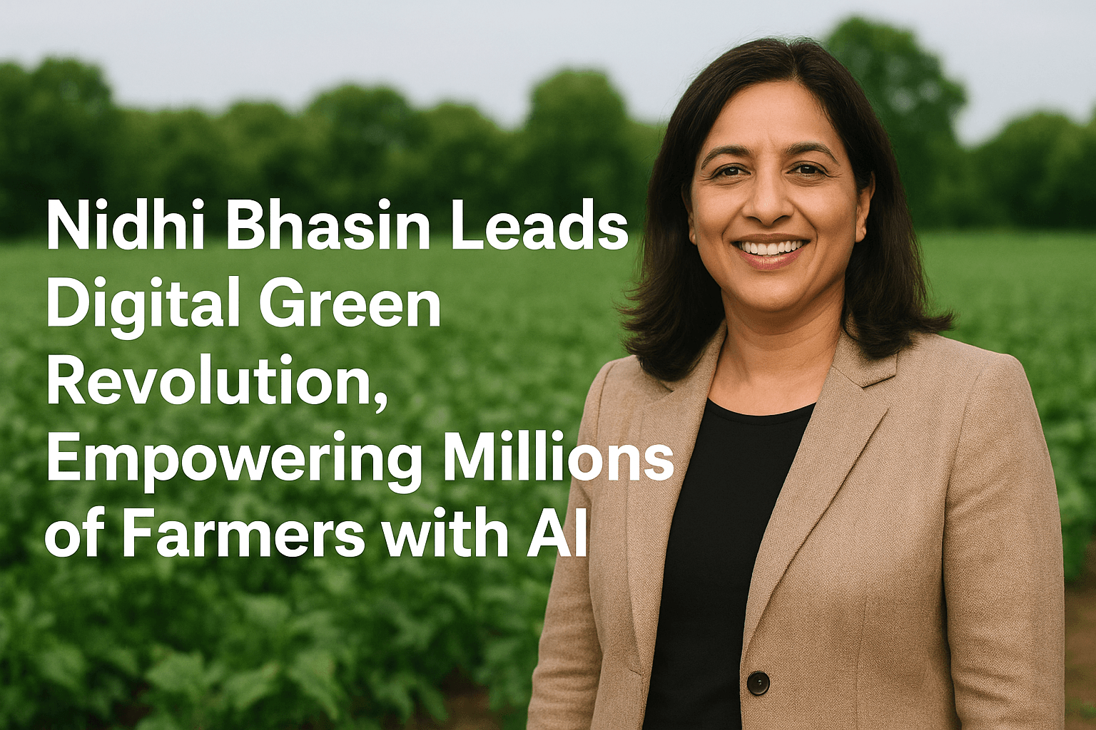 Nidhi Bhasin Leads Digital Green Revolution, Empowering Millions of Farmers with AI 