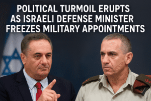 Political Turmoil Erupts as Israeli Defense Minister Freezes Military Appointments 1 Political Turmoil Erupts as Israeli Defense Minister Freezes Military Appointments