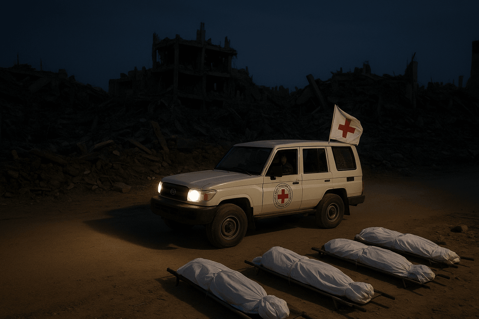 The Cease-Fire's Heavy Toll: A Somber Exchange of the Dead Tests a Fragile Peace 