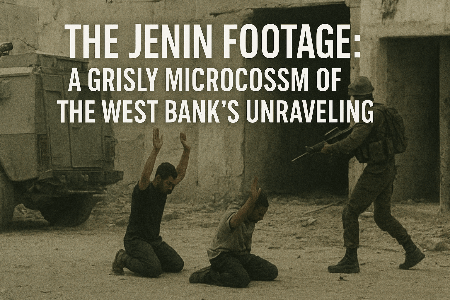 The Jenin Footage: A Grisly Microcosm of the West Bank's Unraveling