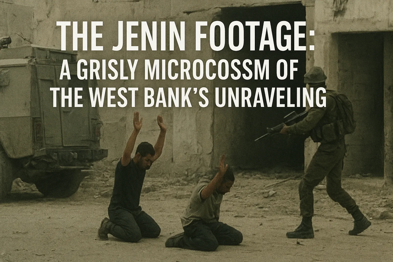 The Jenin Footage: A Grisly Microcosm of the West Bank's Unraveling