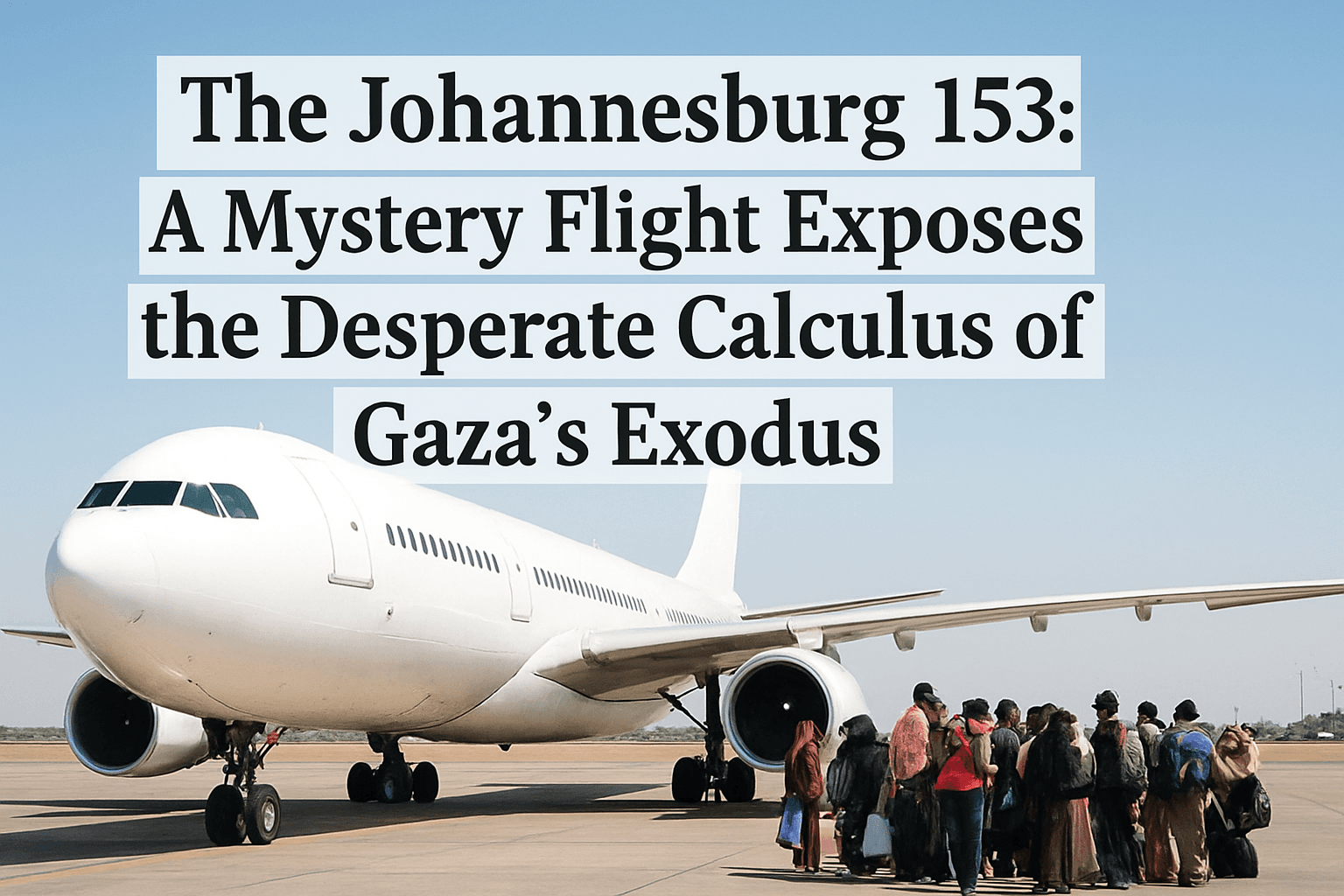 The Johannesburg 153: A Mystery Flight Exposes the Desperate Calculus of Gaza's Exodus 