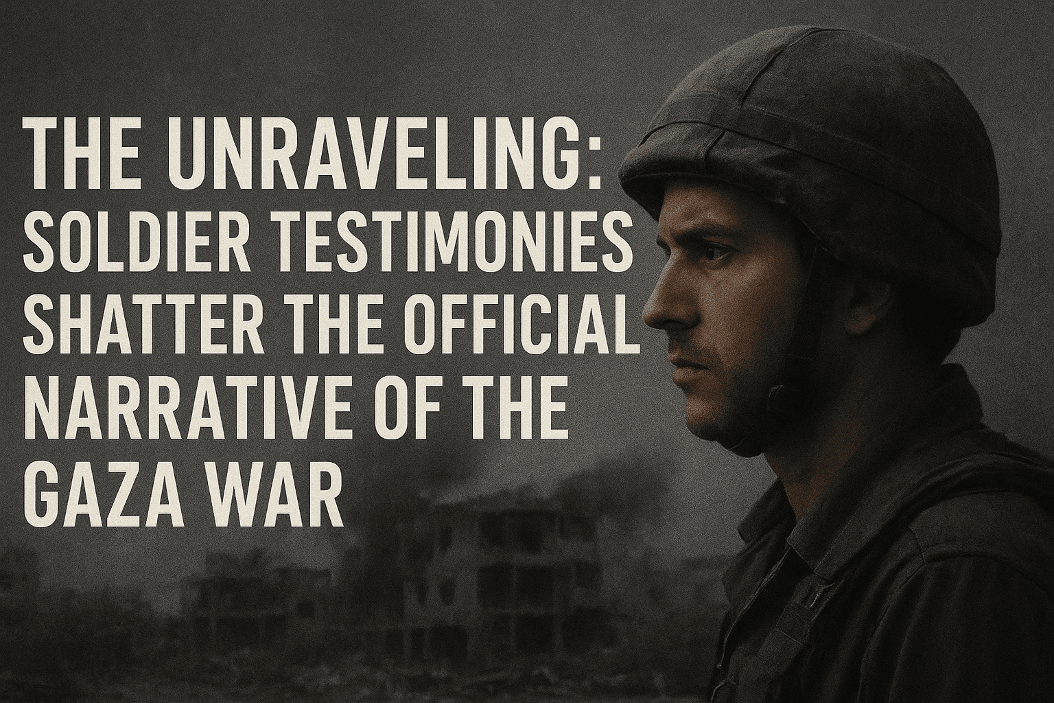 The Unraveling: Soldier Testimonies Shatter the Official Narrative of the Gaza War 