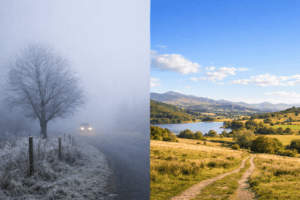 A Nation's Winter Split: Dense Fog Grips the North as South Enjoys Mild Skies