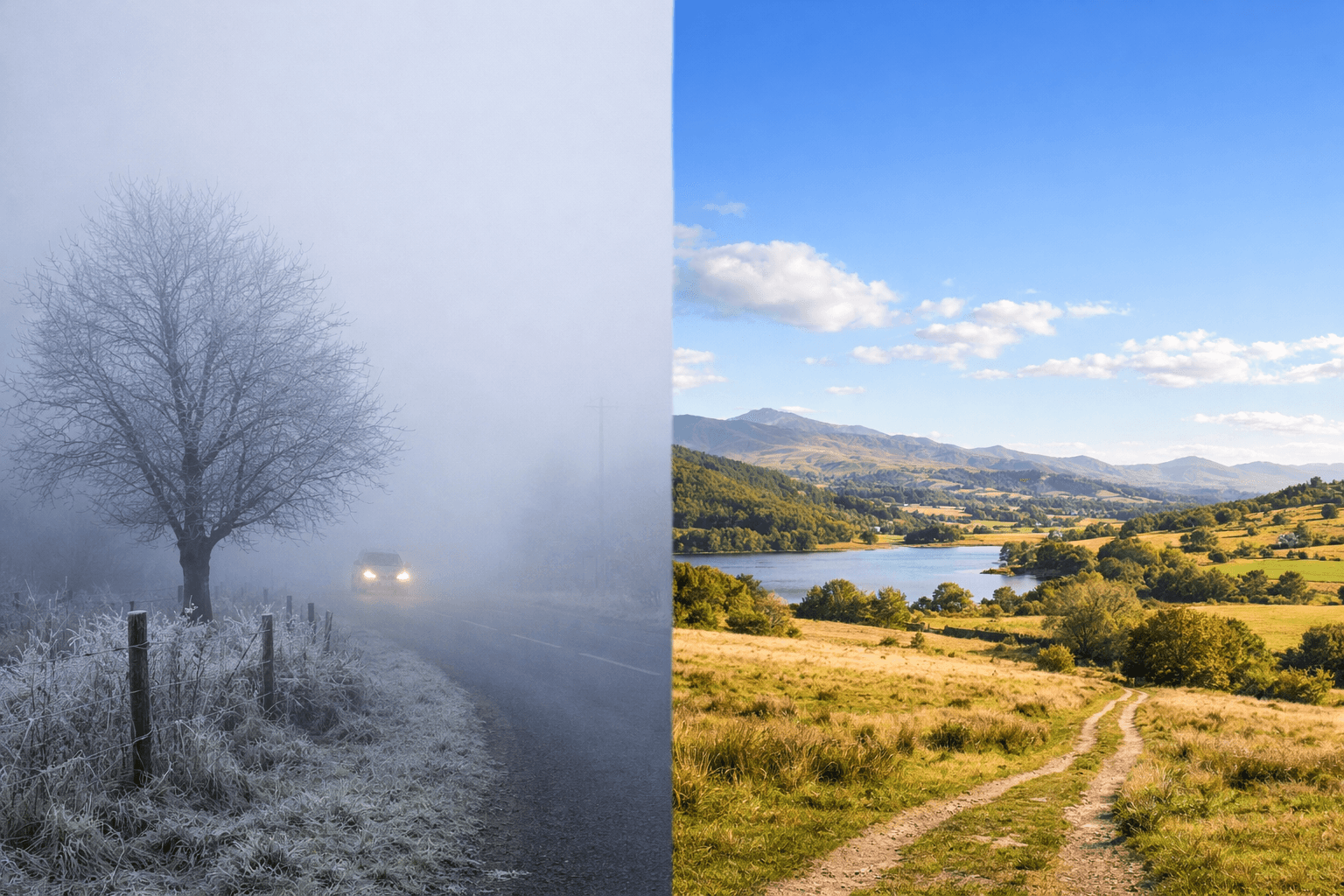 A Nation's Winter Split: Dense Fog Grips the North as South Enjoys Mild Skies