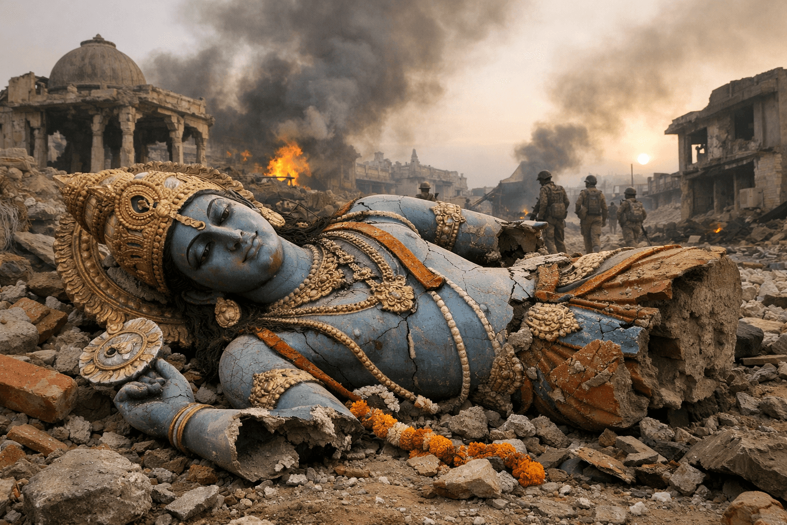 A Sacred Symbol in a Secular Conflict: The Fall of a Vishnu Statue and the Weight of History 