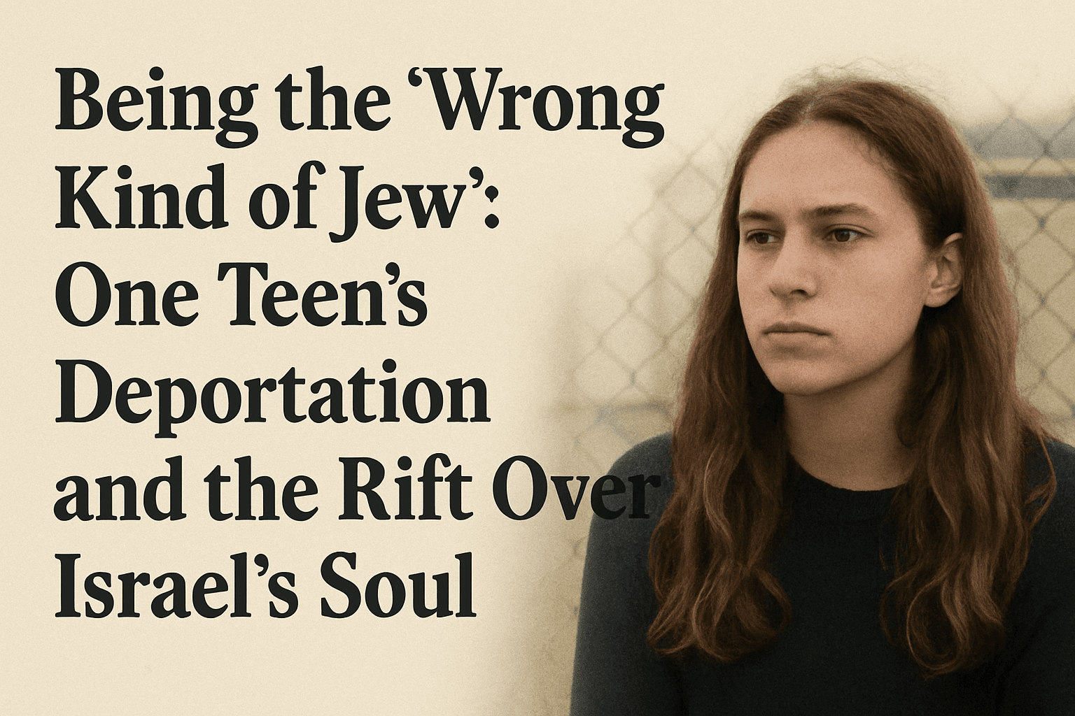 Being the “Wrong Kind of Jew”: One Teen’s Deportation and the Rift Over Israel’s Soul 