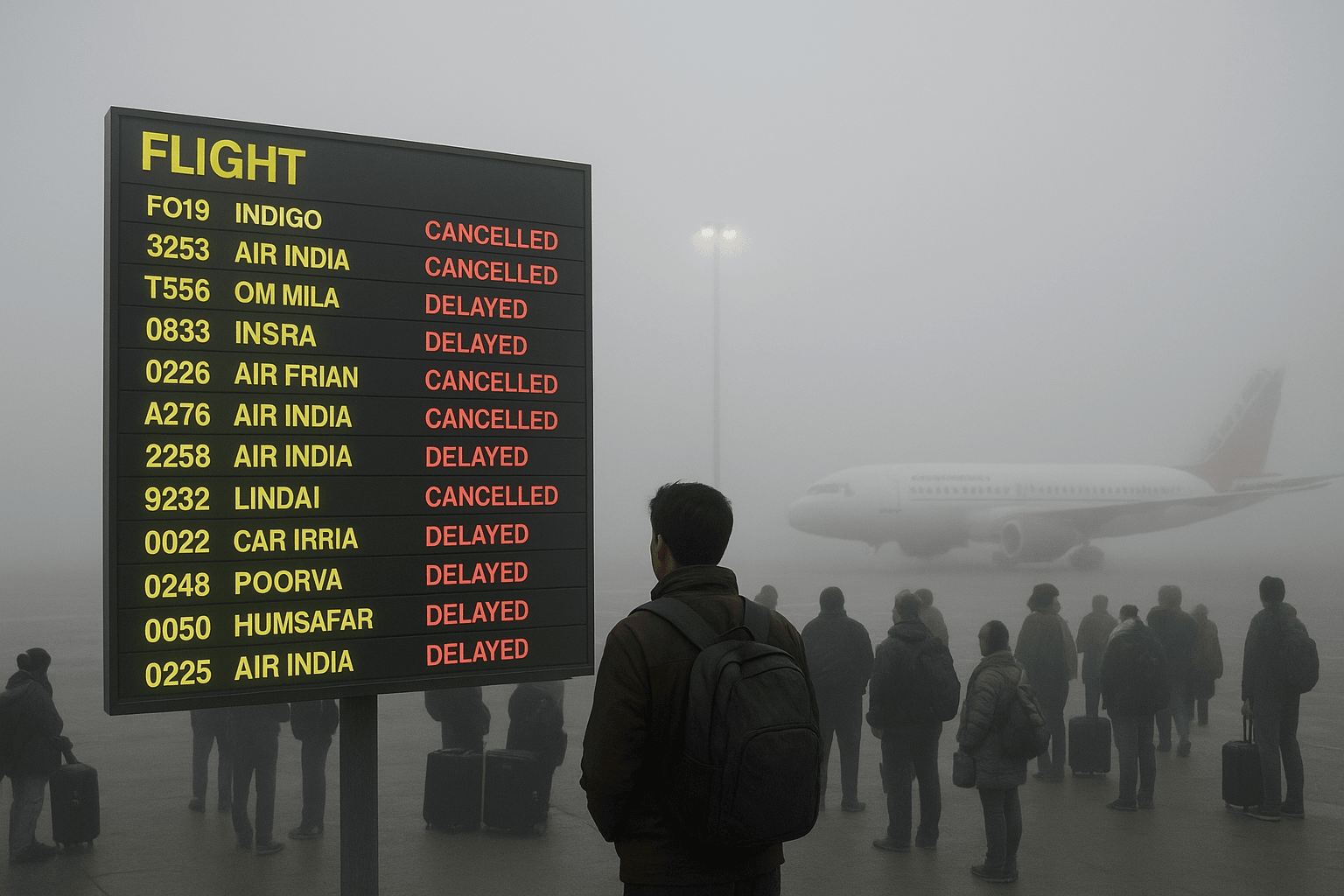 Delhi Paralyzed: Dense Fog Halts Air and Rail Travel, AQI Reaches 'Severe' Levels 