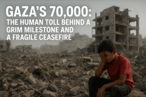 Gaza’s 70,000: The Human Toll Behind a Grim Milestone and a Fragile Ceasefire 