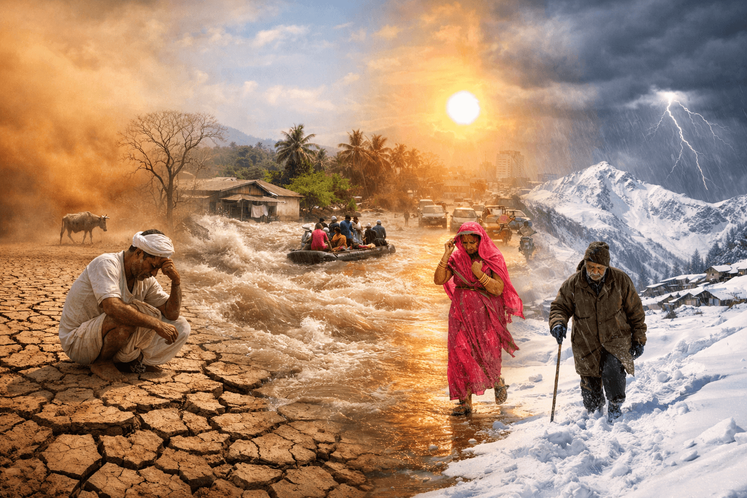 India's Climate Crucible: A Nation Confronts Year-Round Weather Extremes 