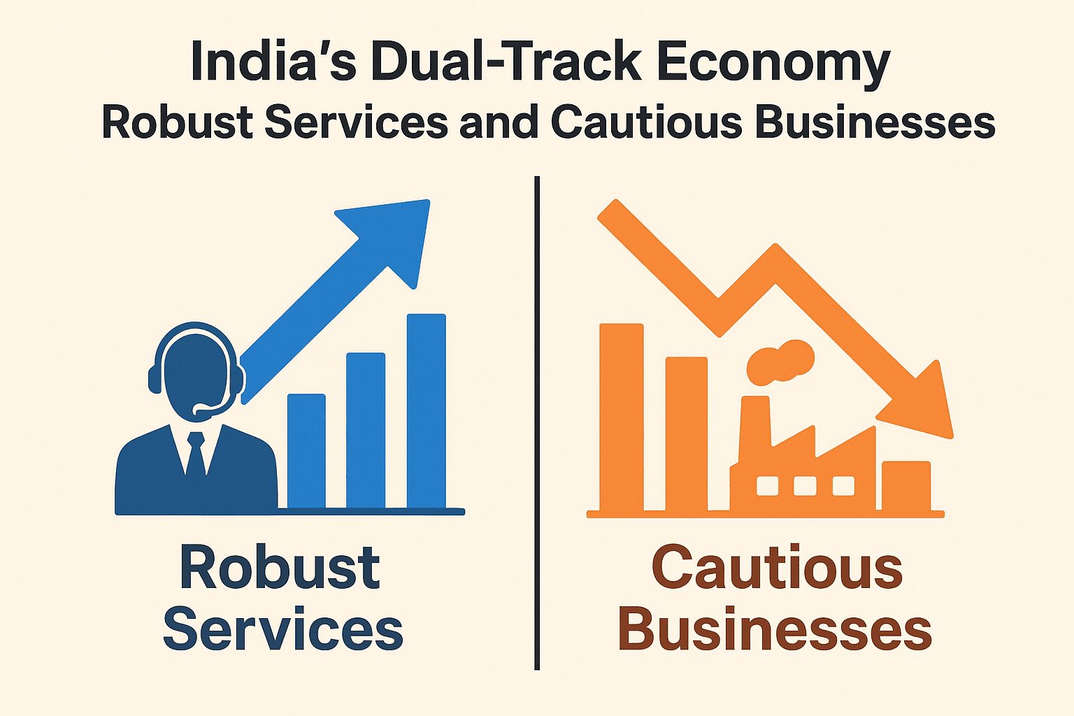 India's Dual-Track Economy: Robust Services and Cautious Businesses 