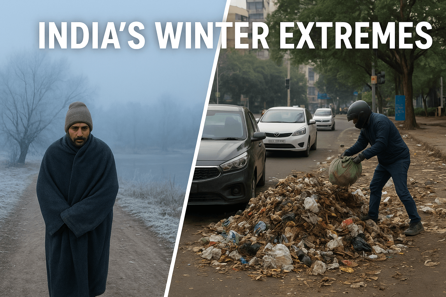 India's Winter Extremes: From Kashmir's Deep Freeze to Bengaluru's Garbage Crisis 