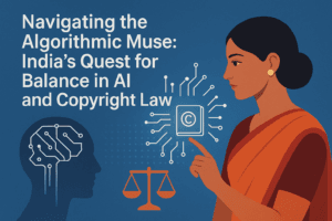 Navigating the Algorithmic Muse: India's Quest for Balance in AI and Copyright Law 1 Navigating the Algorithmic Muse: India's Quest for Balance in AI and Copyright Law