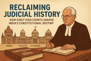 Reclaiming Judicial History: How Early High Courts Shaped India's Constitutional Destiny 1 Reclaiming Judicial History: How Early High Courts Shaped India's Constitutional Destiny