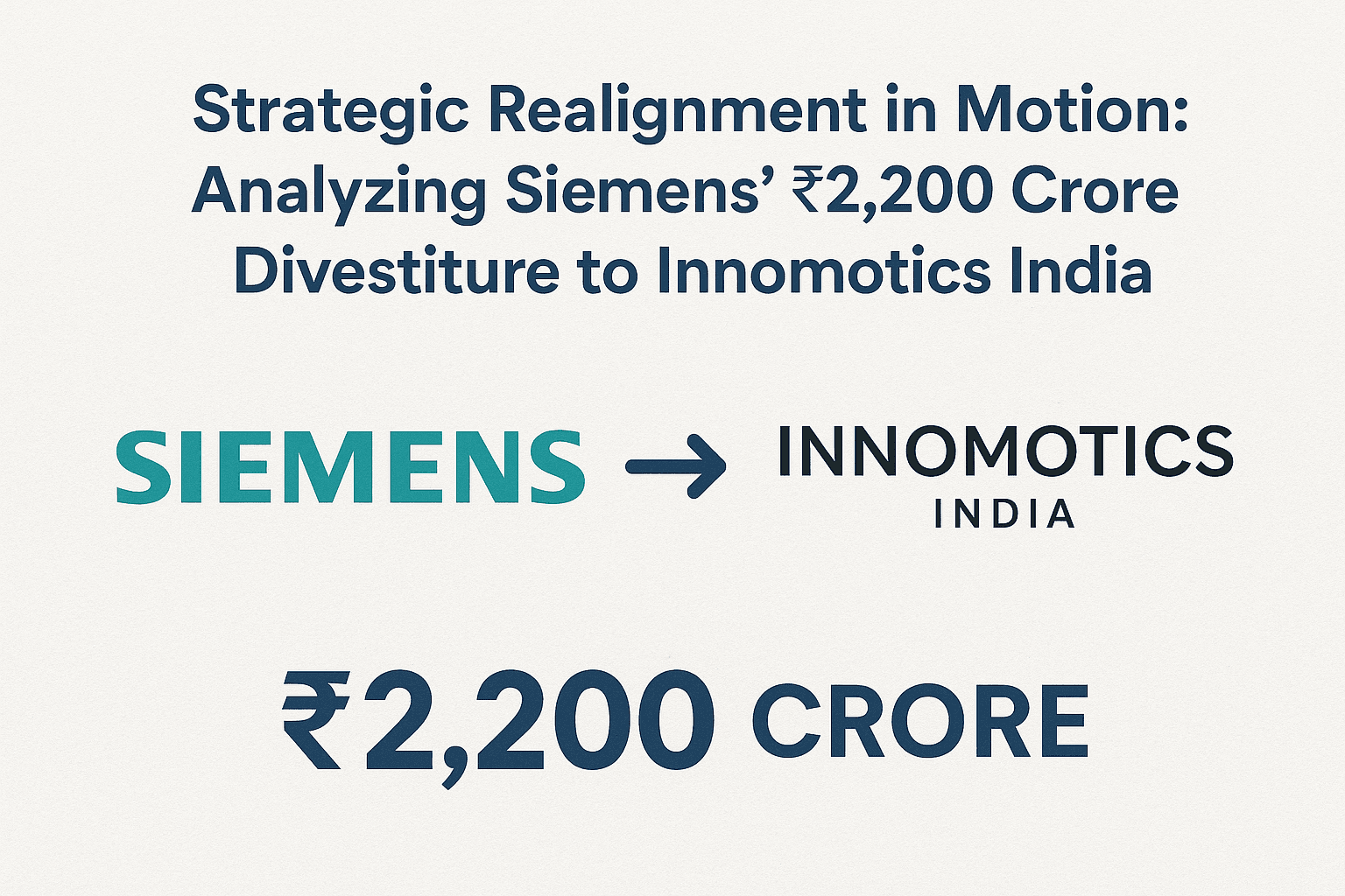 Strategic Realignment in Motion: Analyzing Siemens’ ₹2,200 Crore Divestiture to Innomotics India 